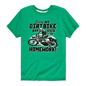 Boys 8-20 My Dirt Bike Homework Graphic Tee