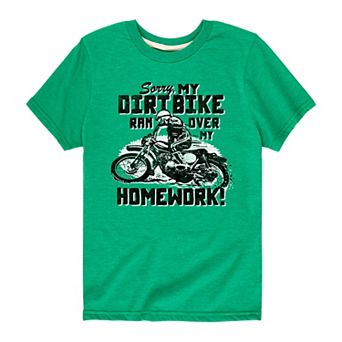 Boys 8-20 My Dirt Bike Homework Graphic Tee