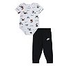 Baby Boy Nike Sportsball Print Romper & Jogger Pants Set