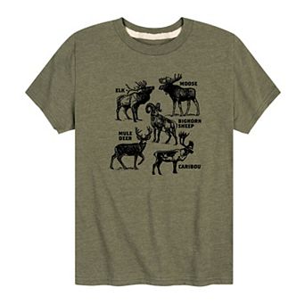 Boys 8-20 Northern Deer Species Graphic Tee