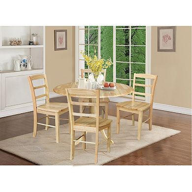 International Concepts Dual Drop Leaf Pedestal Dining Table & Chair 5-piece Set