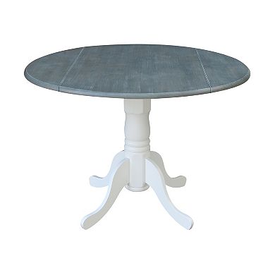 International Concepts Dual Drop Leaf Pedestal Dining Table & Chair 5-piece Set