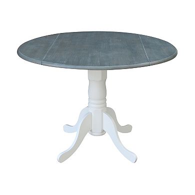 International Concepts Dual Drop Leaf Pedestal Dining Table & Chair 5-piece Set