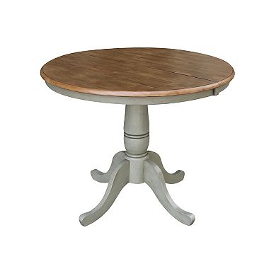 International Concepts Round Leaf Dining Table & Chair 3-piece Set