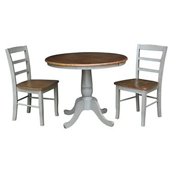 International Concepts Round Leaf Dining Table & Chair 3 pc Set