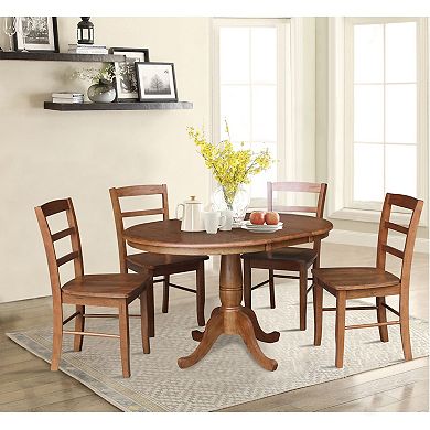 International Concepts Leaf Round Dining Table & Chair 5-piece Set