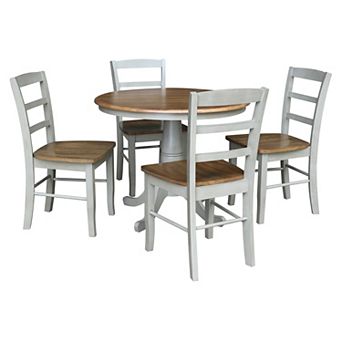International Concepts Leaf Round Dining Table & Chair 5 pc Set