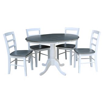 International Concepts Leaf Round Dining Table & Chair 5 pc Set