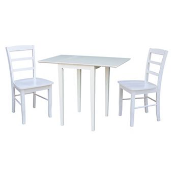 International Concepts Small Dual Drop Leaf Dining Table & Chair 3 pc Set