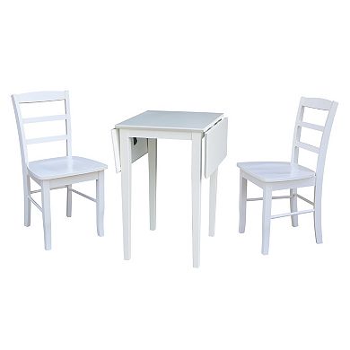 International Concepts Small Dual Drop Leaf Dining Table & Chair 3-piece Set