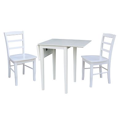International Concepts Small Dual Drop Leaf Dining Table & Chair 3-piece Set