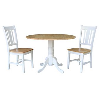 International Concepts San Remo Dual Drop Leaf Table & Chair 3 pc Set