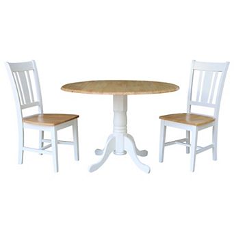 International Concepts San Remo Dual Drop Leaf Table & Chair 3 pc Set