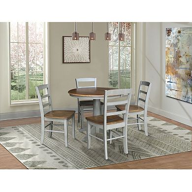International Concepts Madrid Round Pedestal Dining Table & Chair 5-piece Set