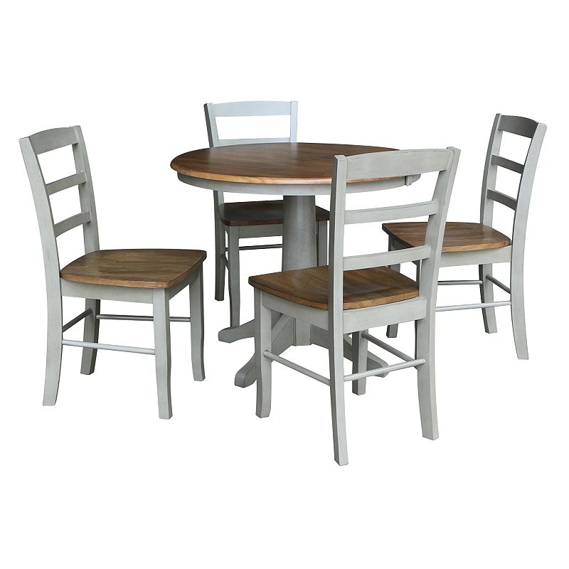 International Concepts Madrid Round Pedestal Dining Table & Chair 5-piece S