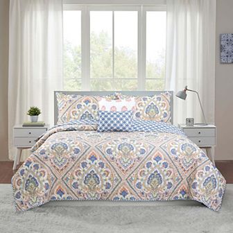 Merriam Apricot Quilt Set with Shams