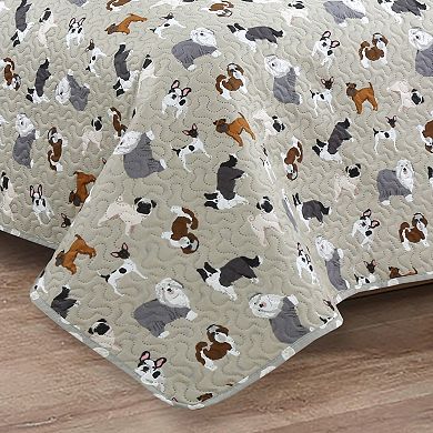 Puppy Crowd Quilt Set with Shams
