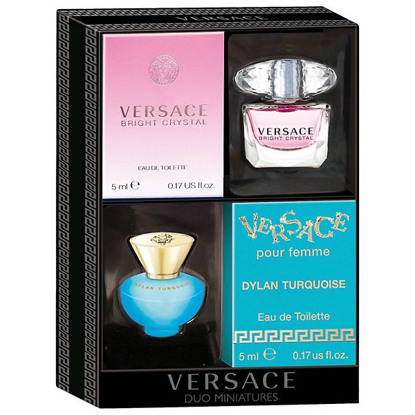 Versace Mini Bright Turquoise Set and Dylan Pour Crystal Coffret Femme