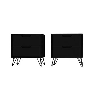 MANHATTAN COMFORT Rockefeller 2.0 Nightstand Table 2 pc Set
