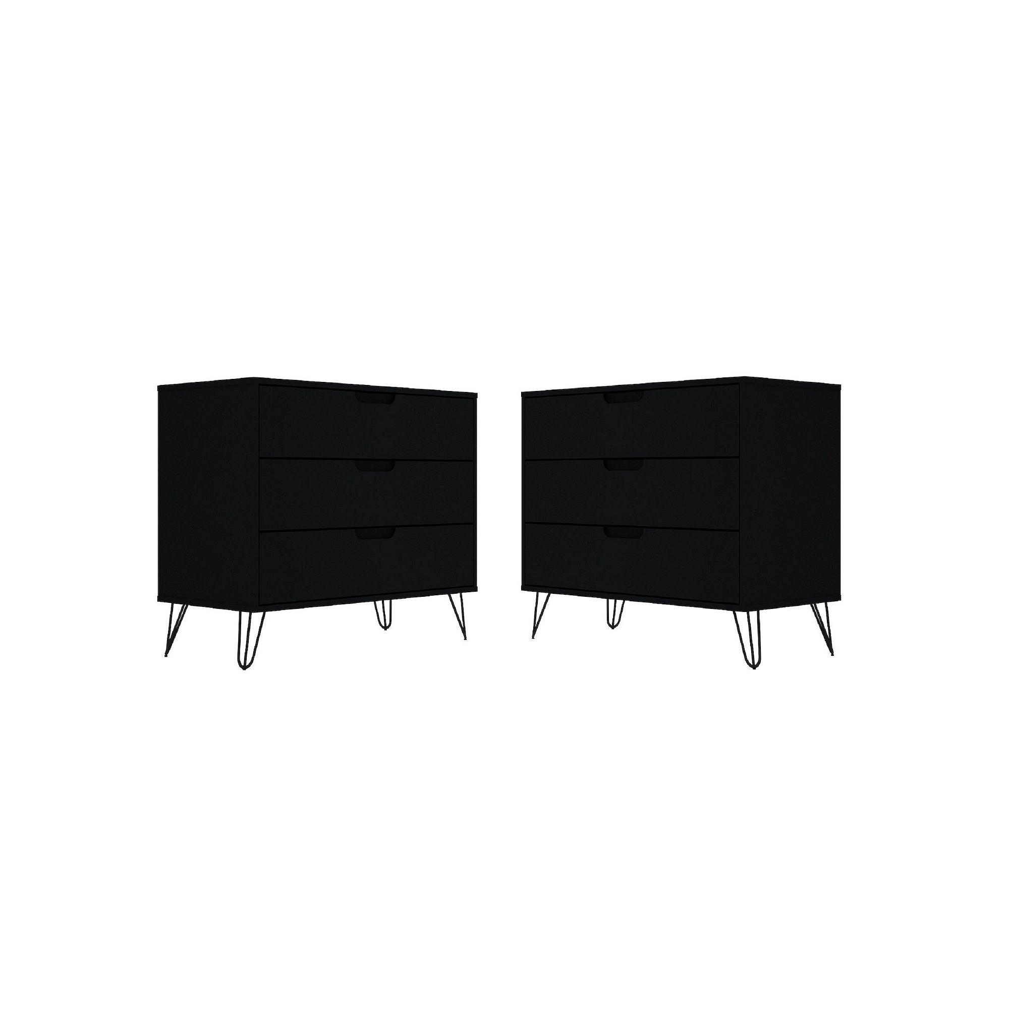 Manhattan Comfort Rockefeller Dresser 2-piece Set, Black