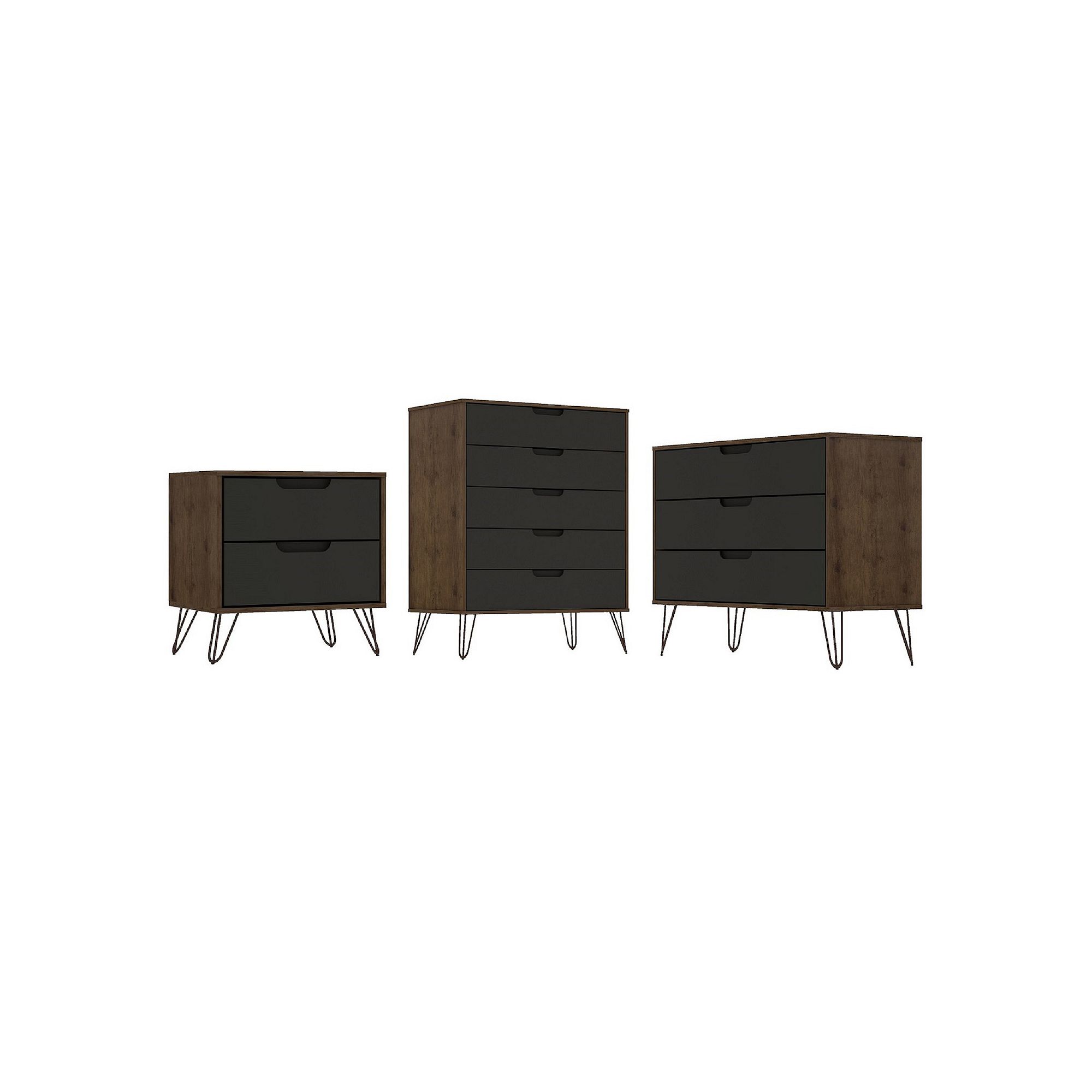 MANHATTAN COMFORT Rockefeller Tall Dresser, Standard Dresser & Nightstand 3