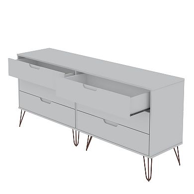 MANHATTAN COMFORT Rockefeller 6-Drawer Double Low Dresser