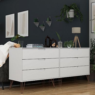 MANHATTAN COMFORT Rockefeller 6-Drawer Double Low Dresser