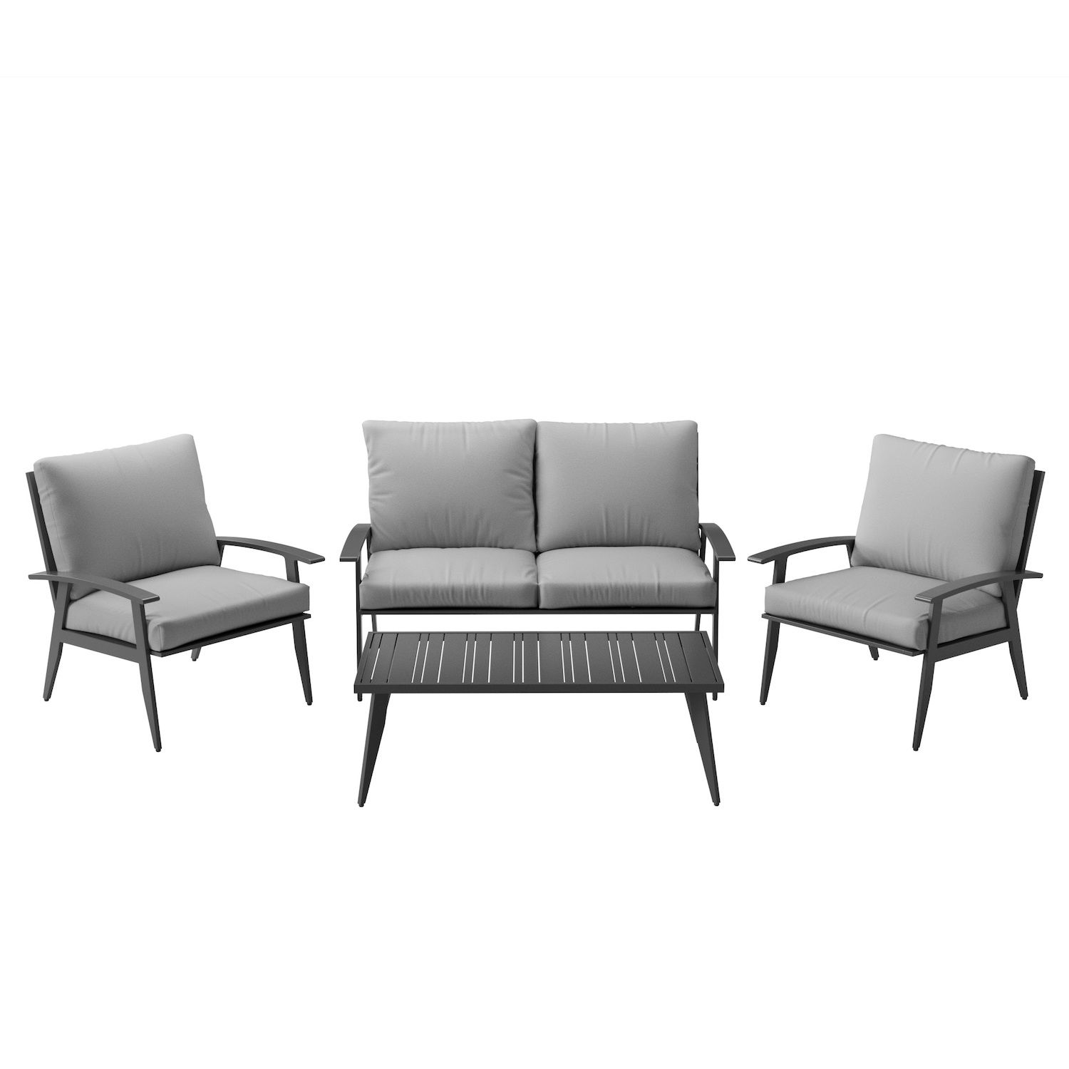 Image for Dream Collection Outdoor Gray Conversation Chair, Loveseat, & Coffee Table 4-piece Set at Kohl's.