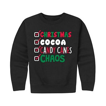 Boys 8-20 Christmas Checklist Crew Fleece Sweatshirt