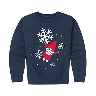Boys 8-20 Snowflake Gnome Crew Fleece Sweatshirt