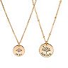 LC Lauren Conrad "Mama" & "Mini" Gold Tone Dandelion Pendant Necklace Set