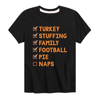 Boy's 8-20 Thanksgiving Checklist No Naps Tee