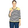 Plus Size Alfred Dunner Necklace Stripe Crewneck Top