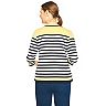 Plus Size Alfred Dunner Necklace Stripe Crewneck Top
