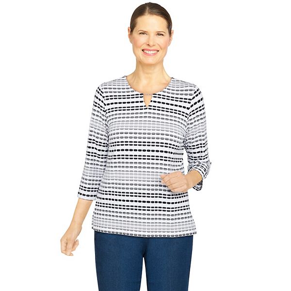 Plus Size Alfred Dunner Texture Striped Top