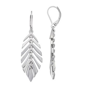 Simply Vera Vera Wang Silver Tone Leaf Drop Earrings