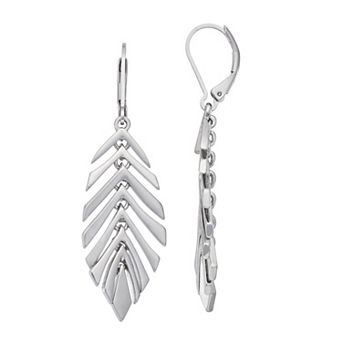 Simply Vera Vera Wang Silver Tone Leaf Drop Earrings