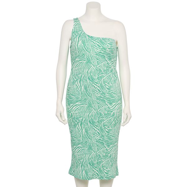 Plus Size Nine West One-Shoulder Bodycon Dress