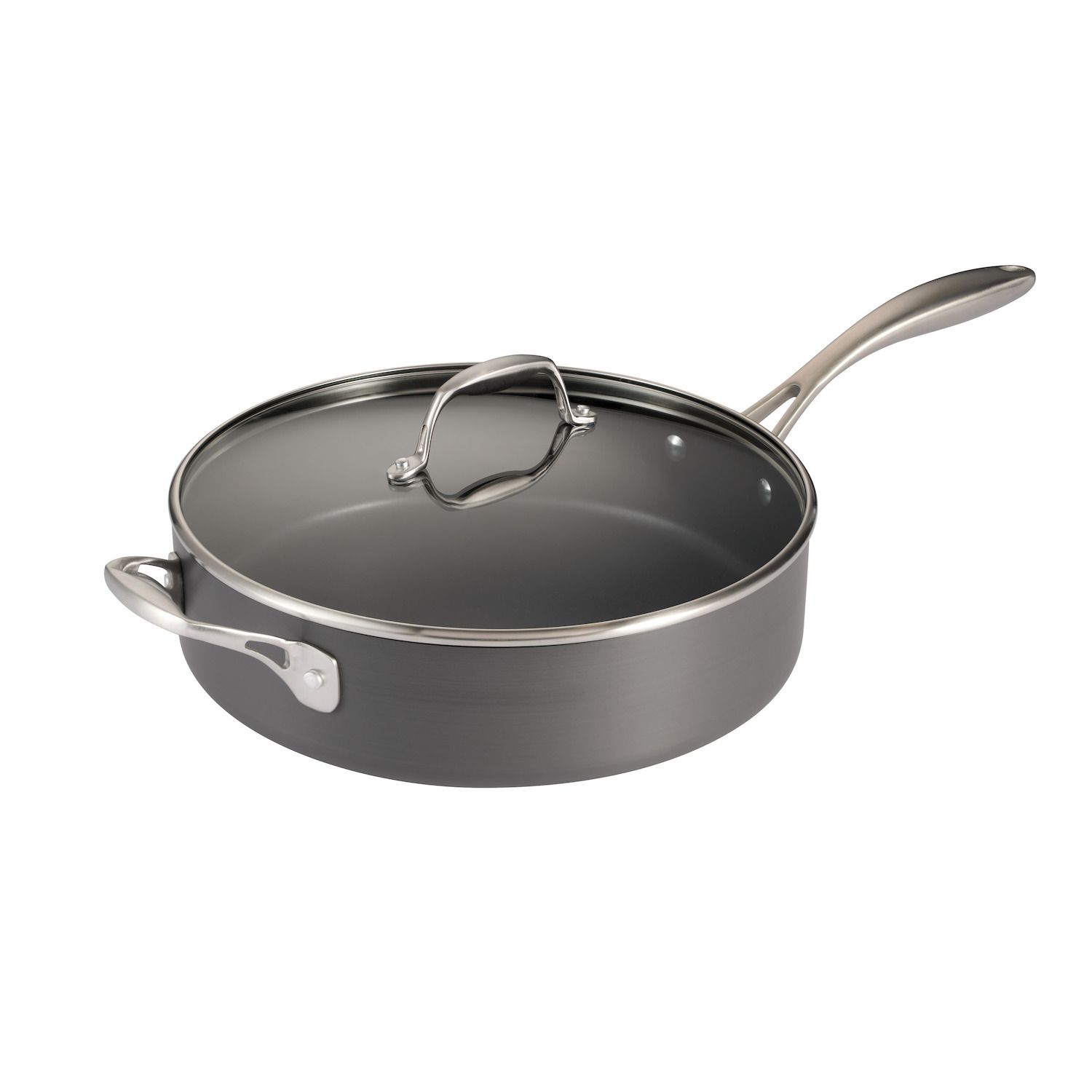 Tramontina Schmorpfanne Mit Deckel, 5,5 Qt (ca. 5,2 L) – Harteloxiertes Aluminium, PFOA-frei, Ofenfest Bis 176°C