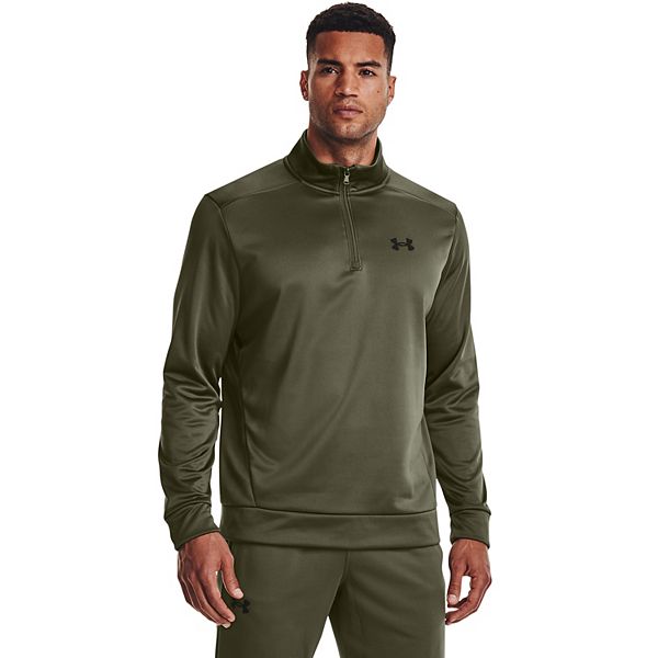 Men's Under Armour 1/4-Zip Fleece Pullover - Marine Od Green Black (S)