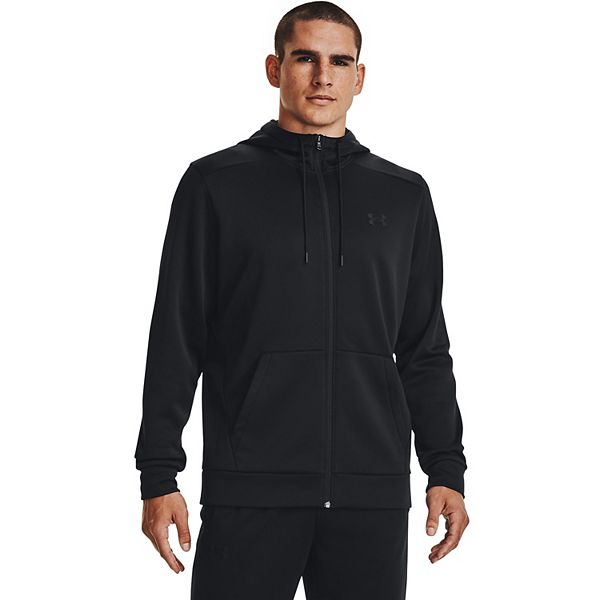 Under Armour Men's Armour Fleece Full-Zip Hoodie (Black/Black, L)