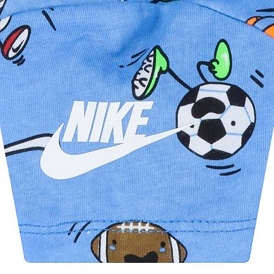 Baby Boy Nike Allover Print Sportsball Romper