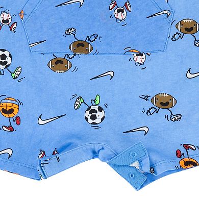 Baby Boy Nike Allover Print Sportsball Romper