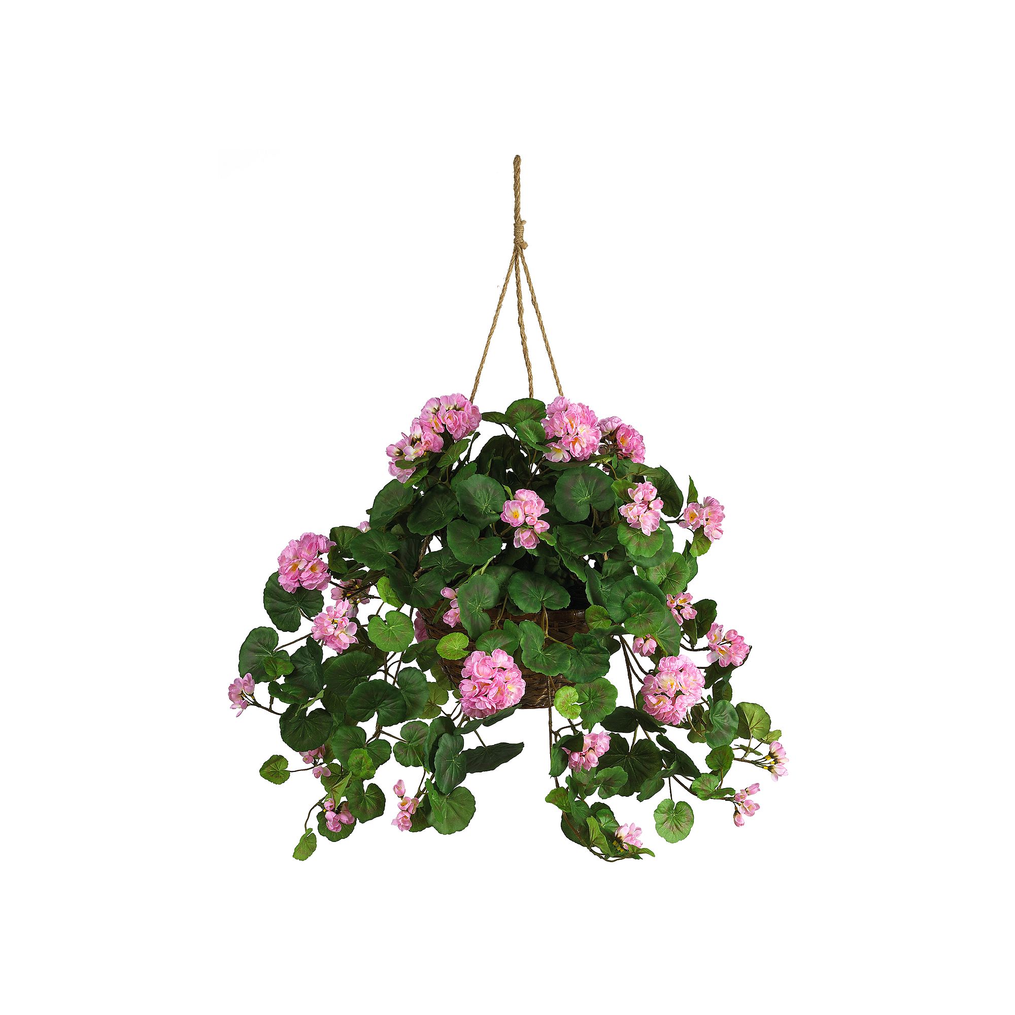 nearly natural Hanging Silk Geranium Plant, Pink