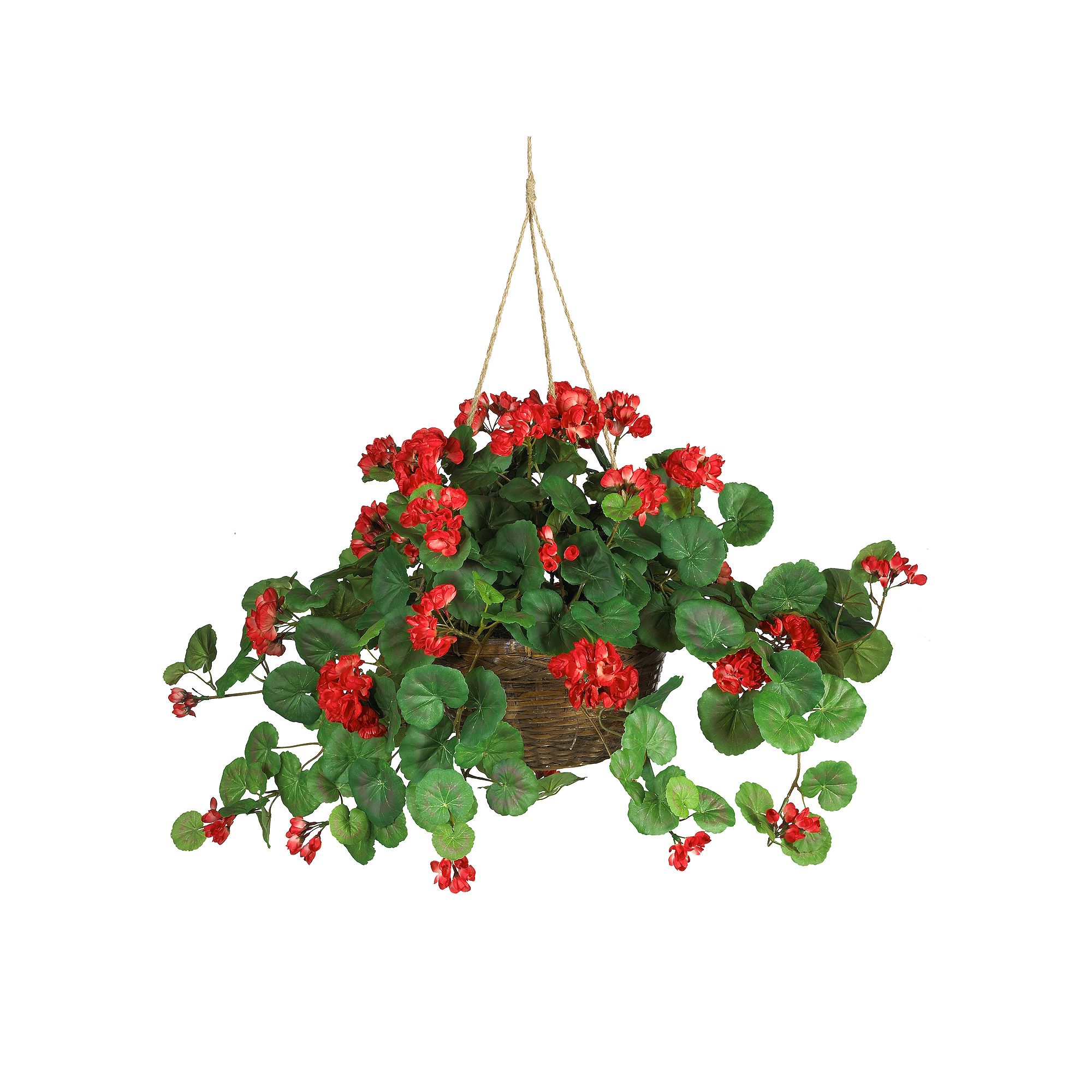 nearly natural Hanging Silk Geranium Plant, Red