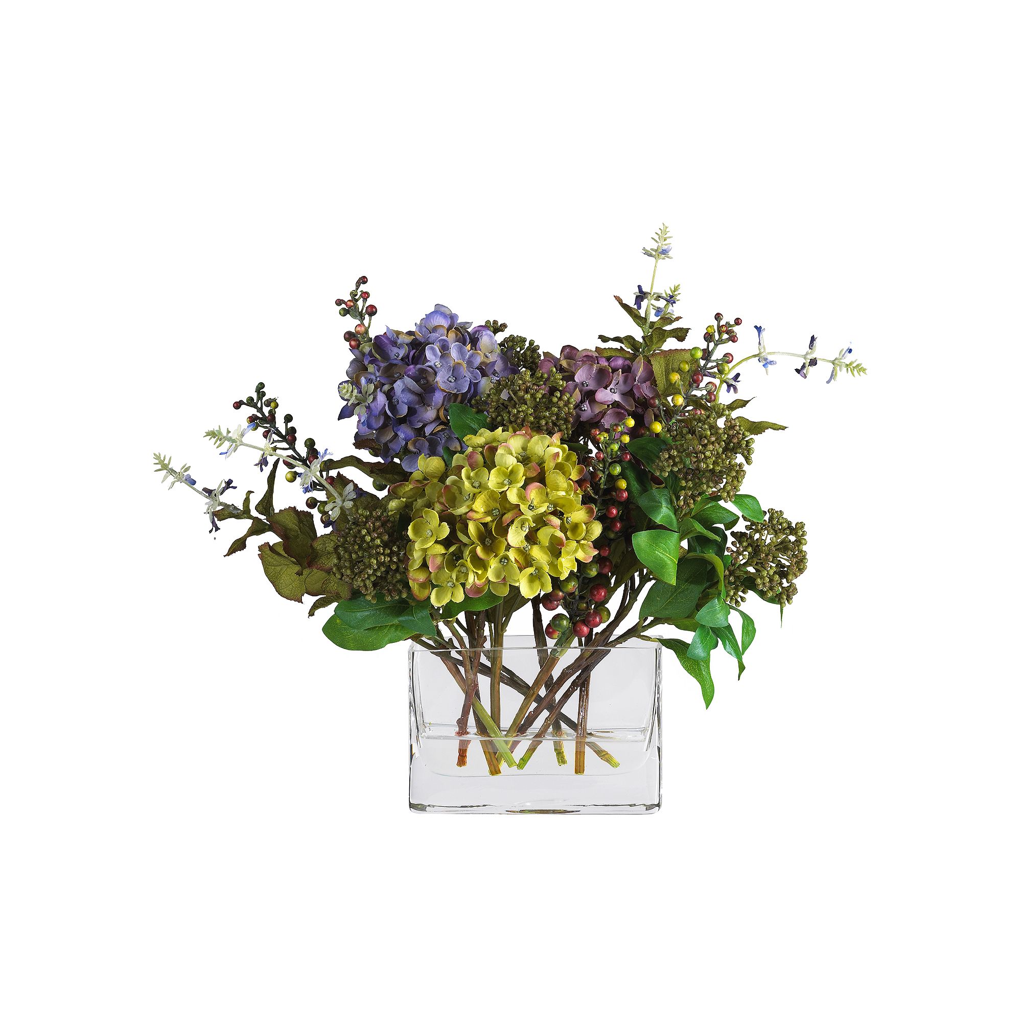 nearly natural Silk Hydrangea Floral Arrangement, Multicolor
