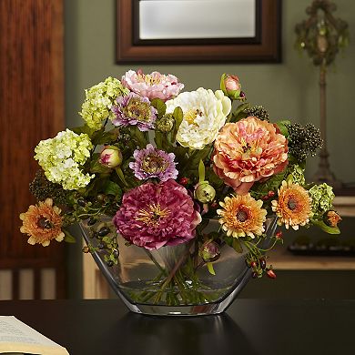 nearly natural Silk Peony Floral Arrangement