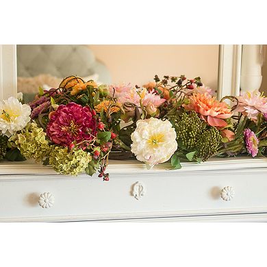 nearly natural Silk Peony Arrangement Centerpiece