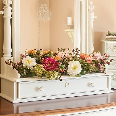 nearly natural Silk Peony Arrangement Centerpiece