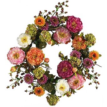 nearly natural Silk Peony Wreath